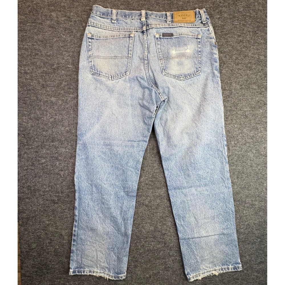 Riders by Lee Jeans Mens 36x29 Blue Distressed Straight Leg Denim Y2K Fit 34x29
